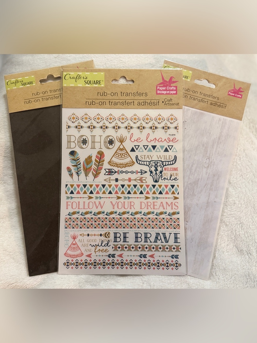 Crafter's Square Boho Rub-On Transfers -Discontinued